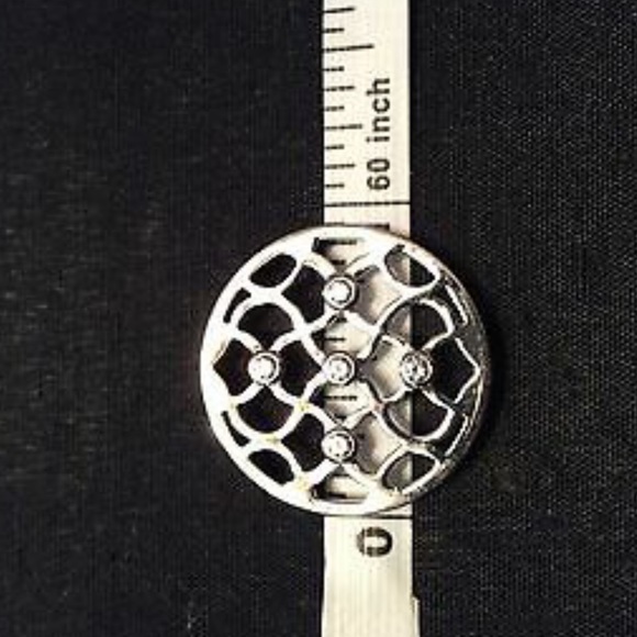 New EMOZIONI 25mm Openwork Clear CZ Stones COIN - Picture 2 of 5